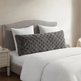 Faux Fur Body Pillow - 20"x54" Ultra-Soft Jacquard Cover Versatile Full-Body Pillow