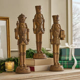 Member’s 3-Piece 18" Mark Carved Classic Nutcracker Set – Wood-Look Resin Christmas Décor
