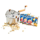 Whirley Pop 6-Quart Stainless Steel Popper with 3 Popping Kits - Popcorn Maker