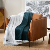 50" × 60" Berkshire Life Heated Faux Fur Throw – 4 Heat Settings, Reversible