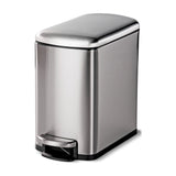 Tramontina 1.6 Gal 6L Rectangular Step Trash Cans, 2-Pack with Soft-Close Lids