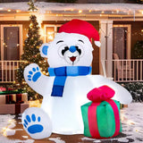 4 ft. Waving Polar Bear Christmas Inflatable with Swirling LED Lights