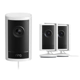 3-Camera Ring Security Bundle – 1 Outdoor Cam Pro 4K & 2 Indoor Cam Plus 2K Cameras, Plug-In