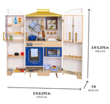 KidKraft 2-in-1 Open & Cook Folding Wooden Play Kitchen, Kids Café Smoothie Bar
