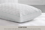 Martha Stewart Garden Trellis Quilted Pillow, 2-Pack Cotton-Tencel Cover Medium