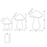 Mullally Ceramic Garden Mushrooms 3-Piece Set with Garden Stakes, Glazed Décor