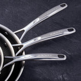 Henckels Paradigm Ceramic Nonstick Stainless Steel Fry Pan Set, 3-Piece