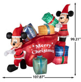 9' Disney Mickey & Minnie Christmas Airblown Inflatable Gift Scene with Lights
