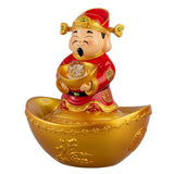 9.1" God of Wealth LED Rotating Ball Indoor Water Fountain, New Year Lucky Decor