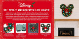 30" Disney Mickey Pre-Lit LED Wreath – 50 Warm White Lights Twinkle Mode & Timer