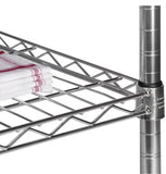 Seville Classics Stainless Steel Kitchen Cart, Storage Basket & Locking Wheels