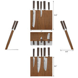 6-Piece Cangshan Sobu Series X-7 Damascus Steel Knife Block Set – Acacia Magnetic Block