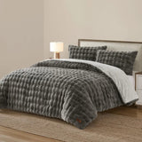 Frye 3-piece Faux Fur Comforter Set, Faux Rabbit Fur 1 Comforter, 2 Shams