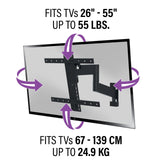 SANUS Preferred 26"-55" Full-Motion TV Mount, SMF421 Tilt & Swivel TV Wall Mount