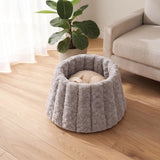 PawsPik 20" 3-in-1 Convertible Plush Cat Cave & Donut Bolster Hideaway Pet House