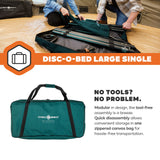 Disc-O-Bed XL Single Camping Cot – Portable Folding Cot Bed with Carry Bag, Side Organizer & 500 lb Capacity