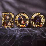 BOO Wooden Light Up Letters Set of 3 Halloween LED Tabletop Décor with Timer