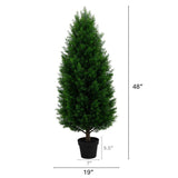 Nearly Natural 2-Pack 4' Faux Cedar Trees, UV Resistant Guest-Greeting Pine Tree