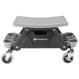 Powerbuilt Heavy Duty Rolling Shop Seat with Tool Storage Drawer, Locking Swivel Casters & Removable Trays