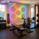 Westinghouse 190W RGB LED Hexagon Light Kit, 24 Tubes Music Sync Garage Ceiling