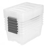 IRIS 12.9-Qt. Buckle-Up Stackable Storage Bins with Lids & Snap Latches, 6-Pack