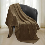 Monte & Jardin Jacquard Velvet Throw, 60" × 70", Braided Pattern 500 GSM Blanket