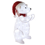 2-Pack Lighted Polar Bear Christmas Decor 4 Ft & 2.6 Ft Twinkling Bear Yard Prop