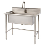 TRINITY 32" X 16" Stainless Steel Utility Sink with Pull-Out Faucet