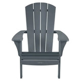 Leisure Line Fanback Adirondack Chair, All-Weather HDPE Outdoor Patio Seat, Gray