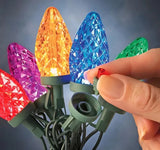 Sylvania Stay-Lit 2 Sets of 50 C9 Faceted LED Christmas Lights - Multicolor