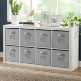 O'nin 8-Cube Room Divider with Fabric Bins, Horizontal Vertical Storage Shelf