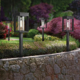 GTX 4-pack Solar LED Pathway Lights, Stainless Steel Construction with Glass
