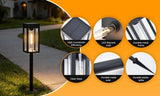 Lutec 4-pack 25 Lm Solar LED Pathway Lights - Aluminum Glass Frame Garden Lights