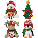 16.5–19.6" Knit Holiday Shelf Sitters, Set of 2, Weighted Christmas Plush Décor