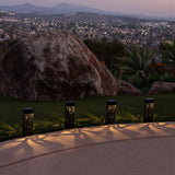 Mainstays Solar Powered Bronze LED Oval Shadow Projection Path Lights – 4 Pack Landscape Lighting