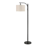 Bridgeport Designs Everett Downbridge Floor Lamp – Adjustable Reading Lamp with Linen Shade, Light Diffuser & LED Bulb