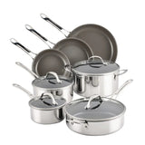 Anolon EverLast 11-Piece Ceramic Nonstick Cookware Set – Clad Stainless Steel