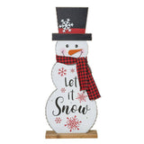 Glitzhome 36 in. H Wooden Christmas Snowman Porch Decor Lighted