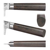 6-Piece Cangshan Sobu Series X-7 Damascus Steel Knife Block Set – Acacia Magnetic Block