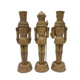Member’s 3-Piece 18" Mark Carved Classic Nutcracker Set – Wood-Look Resin Christmas Décor