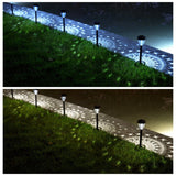 ExcMark 10-Pk Solar LED Pathway Lights, 360° Mandala Ground Pattern Circle Glow