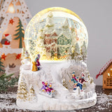 Christmas Music Snow Globe – Christmas Village Scene, Nativity, Holy Angel