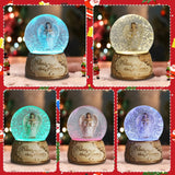 Christmas Music Snow Globe – Christmas Village Scene, Nativity, Holy Angel