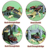 169-Piece Dinosaur Track & Train Building Playset – Kids Dino Train Gift Set
