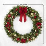 ember’s Mark 60" Pre-Lit Decorated Christmas Wreath with 400 Warm White LED Lights