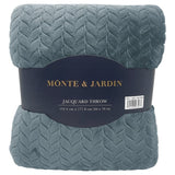 Monte & Jardin Jacquard Velvet Throw, 60" × 70", Braided Pattern 500 GSM Blanket