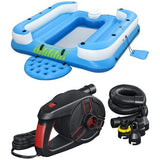 Ozark Trail Big 6-Person Inflatable Island Float, Lake Lounge with Cooler, Swim-Up Platform
