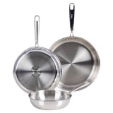 T-fal Pro Tri-Ply Stainless Steel Frypan Set of 3, 8", 10" & 12" Cookware Set