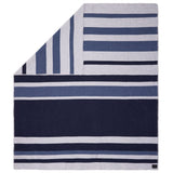 Banana Republic Wool & Cotton Jacquard Throw 60" × 70" Strip Blanket Stitch Trim