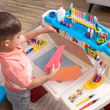 Step2 Deluxe Art Master Desk Plastic Kids Activity Center and Table